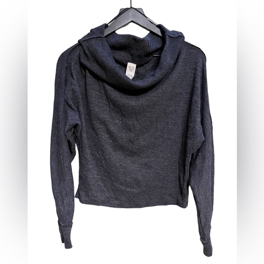 Free People charcoal grey oversized dolman sleeved top
